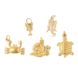 304 подвески из нержавеющей стали, с целью перехода в кольце, Морские животные, золотые