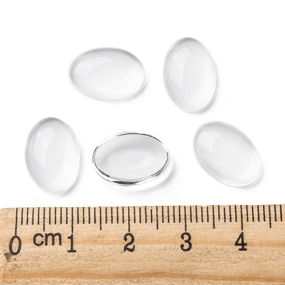 Transparent Glass Cabochons,, Clear Glass Oval Cabochon for Cameo Photo Pendant Craft Jewelry Making