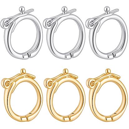 8шт. 2 цвета латунные застежки-крутилки, кольцо