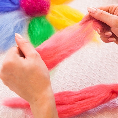 Needle Felting Wool, Fibre Wool Roving for DIY Craft Materials, Needle Felt Roving for Spinning Blending Custom Colors