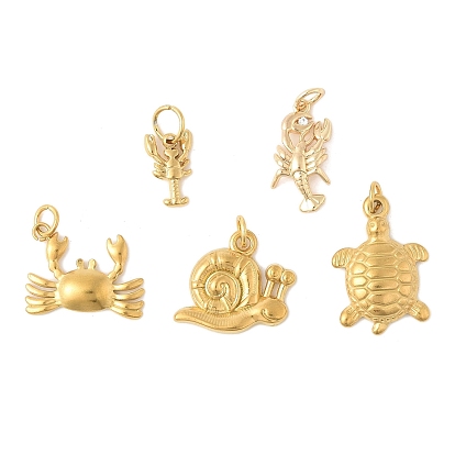 304 подвески из нержавеющей стали, с целью перехода в кольце, Морские животные, золотые