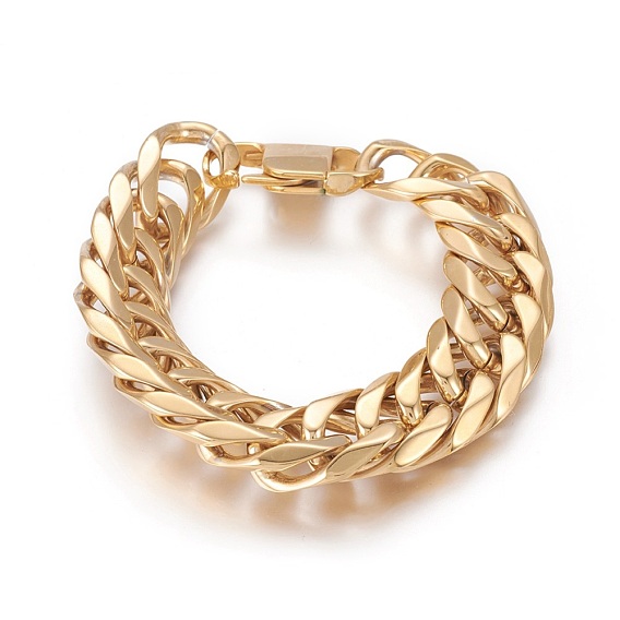 201 Stainless Steel Wheat Chain Bracelets, with Bayonet Clasps