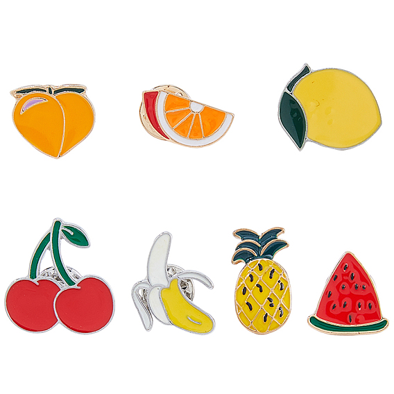 7шт. 7 стили, значки с фруктовой тематикой, эмалированные застежки для лацканов, рюкзаков и одежды