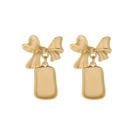 304 Выводы серьги из нержавеющей стали шпилька, бант с прямоугольником