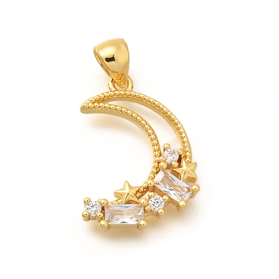 Стойка металлическая латунная микропрофилированная кубическая циркония подвески, долговечный, без свинца и без кадмия, Луна прелести