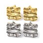 304 Stainless Steel Stud Earrings, Twist Square
