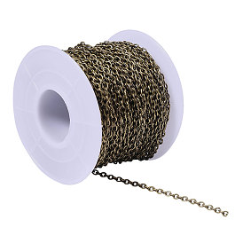 20m железные кабельные цепи, для изготовления ювелирных изделий DIY, несварные, овальные, с пластиковыми бобин