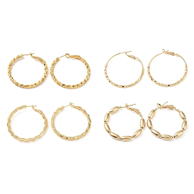 Серьги-кольца с круглым кольцом из латуни, с булавкой из стерлингового серебра 925 для женщин