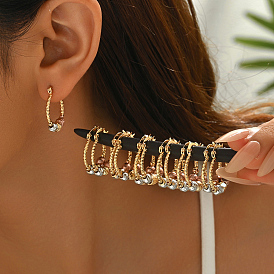 Латунные серьги обруча, реальный 18 k позолоченный