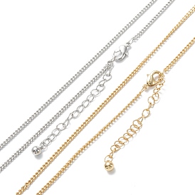Brass Curb Chain Necklaces, Long-Lasting Plated