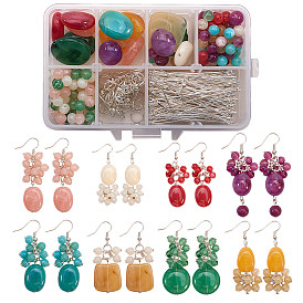 SUNNYCLUE DIY Earring Making, with Imitation Gemstone Acrylic Beads, Alloy Jump Rings and Brass Earring Hooks