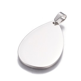 Placage ionique (ip) 304 pendentif en acier inoxydable, estampillage d'une étiquette vierge, larme