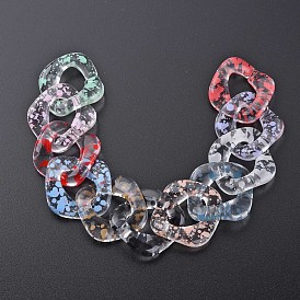 Transparent Acrylic Linking Rings, Quick Link Connectors, for Curb Chains Making, Twist Oval