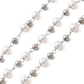 304 круглозвенные цепи из нержавеющей стали, несварные, с катушкой, с абс пластмассовыми шариками