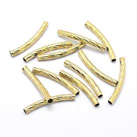 Brass Tube Beads, Curved, Lead Free & Cadmium Free & Nickel Free, Tube