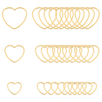 30 шт. 3 стиль 304 соединительные кольца из нержавеющей стали, сердце