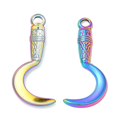 304 Stainless Steel Pendants, Sickle Charm