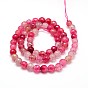 Dyed Natural Agate Faceted Round Beads Strands, 4mm, Hole: 1mm, about 90~95pcs/strand, 14.5 inch