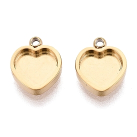 304 компонент подвески-кабошона из нержавеющей стали, сердце, ионное покрытие (ip)