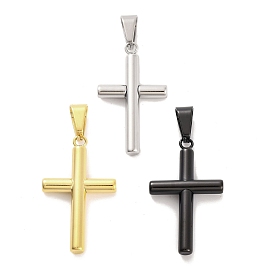 PVD Vacuum Plating 304 Stainless Steel Pendants, Cross Charm, Religion