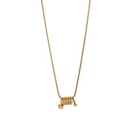 304 ожерелья с подвеской в виде спиральной пружины из нержавеющей стали, ионное покрытие (ip)