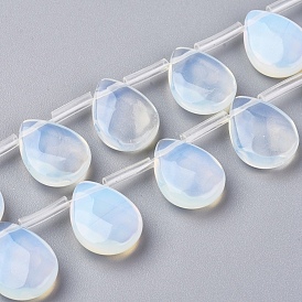 Opalite Beads Strands, Top Drilled Beads, Faceted, Teardrop