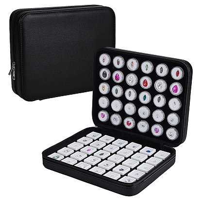 Пластиковые ящики-органайзеры для хранения, с 60шт. 2 стилями, белый мини-футляр с россыпью бриллиантов с видимым окном