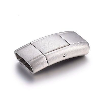 304 Stainless Steel Magnetic Clasps, Curved Rectangle
