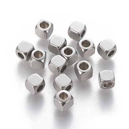 304 Stainless Steel Spacer Beads, Cube