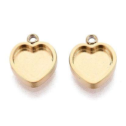 304 компонент подвески-кабошона из нержавеющей стали, сердце, ионное покрытие (ip)