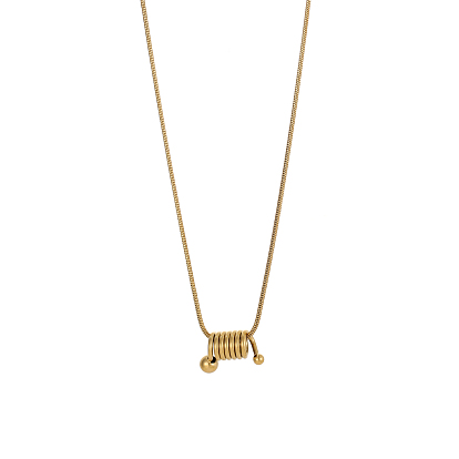 304 ожерелья с подвеской в виде спиральной пружины из нержавеющей стали, ионное покрытие (ip)