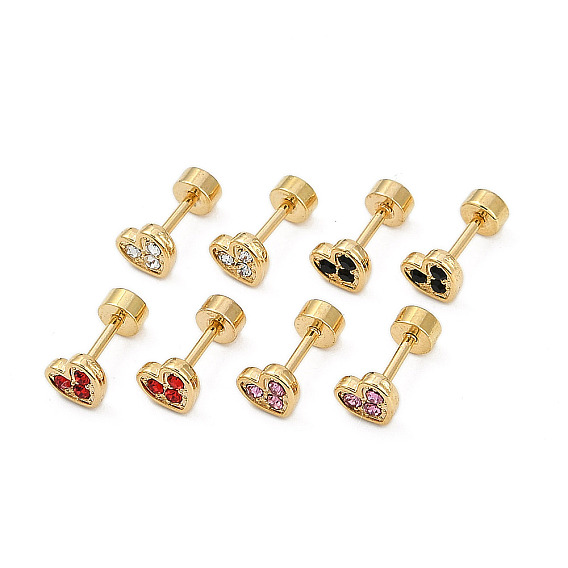 Беруши в форме сердца со стразами, 304 серьги-гвоздики из нержавеющей стали для женщин, золотые