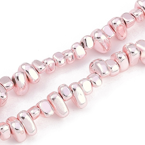 Нити синтетических немагнитных гематитовых бусин с гальваническим покрытием, покрытых краской для выпечки, самородки