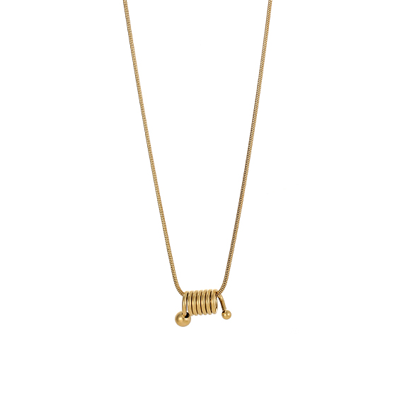 304 ожерелья с подвеской в виде спиральной пружины из нержавеющей стали, ионное покрытие (ip)