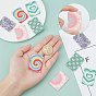 SUNNYCLUE 10Pcs 5 Style Embossed Opaque Resin Pendants, DIY Earring Accessories, Rectangle with Mixed Pattern