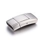 304 Stainless Steel Magnetic Clasps, Curved Rectangle