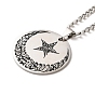 Lune et étoile 201 colliers à pendentif en émail en acier inoxydable
