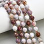 Natural Ocean Agate/Ocean Jasper Beads Strands, Star Cut Round Beads, Faceted, with Seed Beads