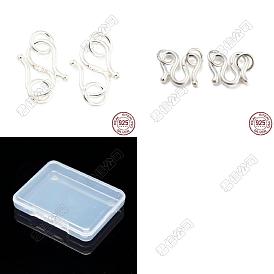 8Pcs 2 Styles 925 Sterling Silver Hook and S-Hook Clasps