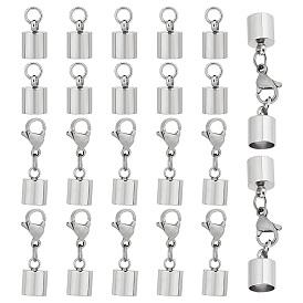 20 шт. 2 застежки-когти из нержавеющей стали в стиле омара, с перемычками и двойными 304 концами шнура из нержавеющей стали