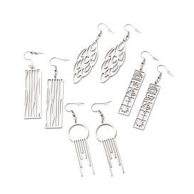 304 Stainless Steel Geometry Dangle Earrings for Women