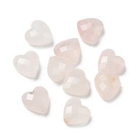 Natural Rose Quartz Beads, Faceted, Heart