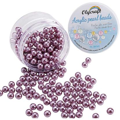 Olycraft Eco-Friendly Plastic Imitation Pearl Beads, High Luster, Grade A, No Hole Beads, Round