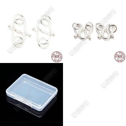 8Pcs 2 Styles 925 Sterling Silver Hook and S-Hook Clasps