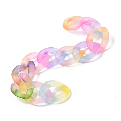 Handgefertigte sprühlackierte Acryl-Bordsteinkette, für Schmuck machen, Twist, ellipsenförmige