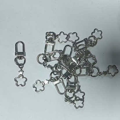 12 pcs flor ccb colgante de plástico decoración, con broches de aleación giratorias