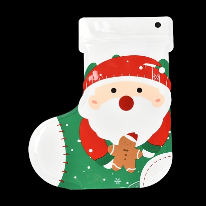 Рождественские тематические сапоги пластиковые подарочные пакеты, почтовый замок сумки, для упаковки печенья и конфет