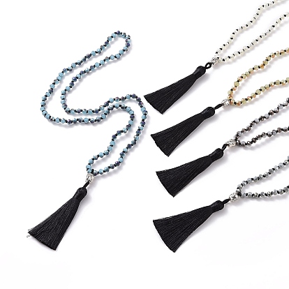 Borla de tela colgante collares, con el vidrio y aleación, Buda