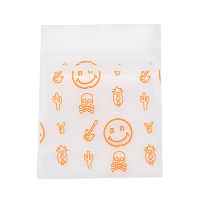 PE Zip Top Bags, Resealable Small Jewelry Storage Bags, Self Seal Bags, Top Seal, Rectangle with Pattern