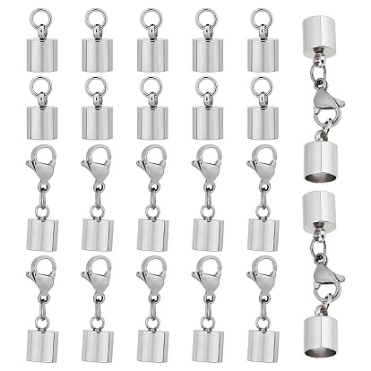 20 шт. 2 застежки-когти из нержавеющей стали в стиле омара, с перемычками и двойными 304 концами шнура из нержавеющей стали